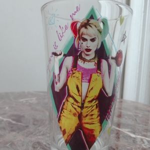 Harley Quinn glass tumbler